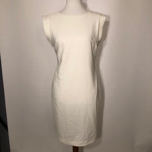 White Ivory Square Cuff Dress. Size M